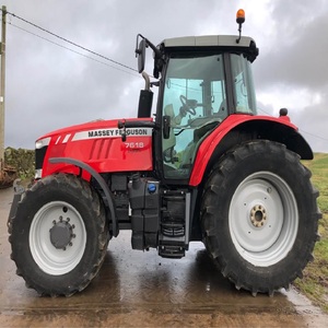 Tracteur Massey Ferguson 7619 rouge, véhicule agricole avec gros pneus et attelage avant - Product Image 2