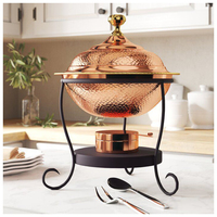 Hochwertiger Gasbetriebener Chafing Dish Buffet-Server 8L Fassungsvermögen Eleganter Hochzeits-Edelstahl-Kupfer-Speisewärmer für Hotel und Restaurant