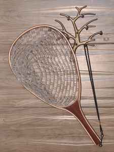 Filet d'atterrissage de pêche à la mouche en plein air Filet à truite Cadre en bois avec filet en caoutchouc Filet coulé à la main Thor Filet de pêche à la truite - Product Image 6