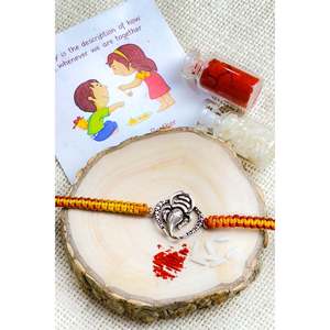 Rakhi de Plata 925 con Bendiciones de Ganesha en Forma de Corazón, Regalo para Ocasiones Especiales - Product Image 2