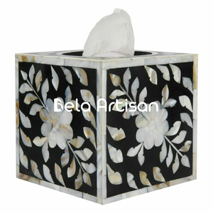 Cajas de pañuelos de nácar con incrustaciones de decoración del hogar de primera calidad para mayoristas - Product Image 1