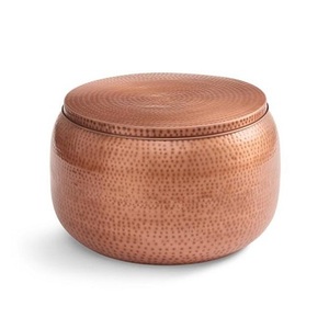 Table centrale en aluminium martelé au design attrayant Table d'appoint de salon de forme ronde de qualité supérieure à vendre - Product Image 4