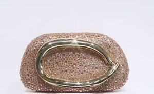 Pochette en acrylique perlée avec chaîne, forme ovale scintillante, sac de soirée élégant – Conception portable - Product Image 5