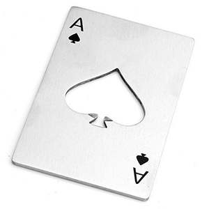 Ouvre-bouteille de carte de crédit plat en métal mince en vrac pour portefeuilles et utilisation de poche avec fonction de tire-bouchon et opportunité de marque - Product Image 3