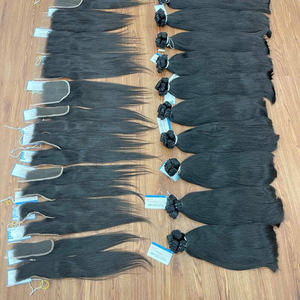 Cuticule de cheveux crus alignée de haute qualité Extension de cheveux crus vietnamiens texture ondulée et droite prête à expédier - Product Image 3