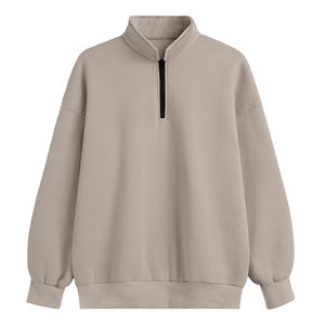 Sweat-shirt personnalisé en gros pour femme, en coton molletonné, avec impression, fermeture éclair courte, style French Terry - Product Image 1