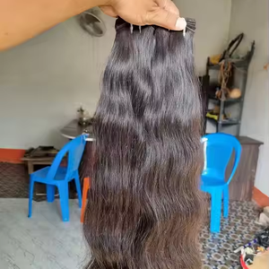 ช่อผมเรมี่แบบพรีเมี่ยมสำหรับแต่งผมสีดำธรรมชาติผิวหยักที่ปลายเรียบเนียน - Product Image 1