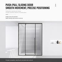 Pintu Kamar Mandi 3 Panel Kaca Pivot 8mm Mudah Dibersihkan, Mewah untuk Vila, Hotel, Kamar Mandi, dan Ruangan Basah, Pembuat Kustom, Penutup Kamar Mandi