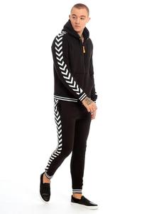 Ensemble sweat à capuche et pantalon de survêtement avec patch de détresse et lavage à l'acide sur mesure OEM Survêtements de sport évasés pour hommes, vêtements de sport d'hiver - Product Image 2