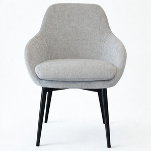 Chaise de salle à manger LOTUS de style européen moderne et luxueux, siège en mousse souple, pieds en métal noir, convient pour les restaurants et les hôtels - Product Image 2