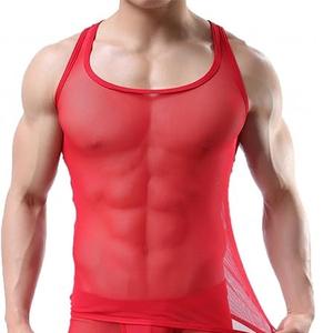 Spring Summer American Street Vintage Trendy Sleeveless Mesh <b>Tank</b> <b>Top</b> Solid <b>Black</b> Eco-Friendly Breathable Quick Dry 100% <b>Men's</b> - Product Image 6