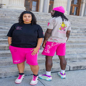 Ensemble de t-shirt et short en coton décontracté pour homme, jersey 250 GSM, imprimé délavé, ensemble deux pièces surdimensionné - Product Image 1