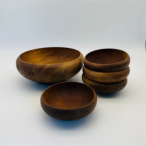 Bol de service décoratif en bois de manguier fait main, finition naturelle, écologique, biodégradable, résistant au lave-vaisselle, idéal pour salades et pâtes – Meilleure vente - Product Image 5