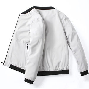 เสื้อแจ็กเก็ตบอมเบอร์แบบรูดซิปด้านหน้าสำหรับผู้ชายเสื้อแจ็กเก็ตแบบมีซิปด้านหน้าปรับแต่งได้ - Product Image 1