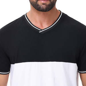 Camiseta de manga corta transpirable de entrenamiento de ajuste Regular de algodón 100% sólido al por mayor para hombre tejido de punto estampado personalizado antiencogimiento - Product Image 4