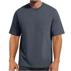 Camiseta informal de verano para hombre, Camiseta de cuello redondo suave y suelta de Color sólido para hombre, camisetas holgadas de manga corta de algodón suave y fresco para hombre - Product Image 2