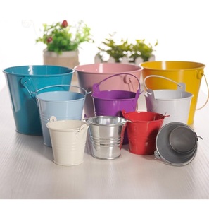 Jardinière de seau de seau écologique galvanisée par fer enduit de poudre pour la maison balcon décor de jardin taille personnalisée Style Vintage classique - Product Image 6