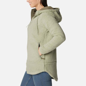 Fabricante de ropa de calle para exteriores, chaqueta de lana Sherpa con cremallera, estampado personalizado, chaqueta de lana polar Sherpa para mujer - Product Image 3