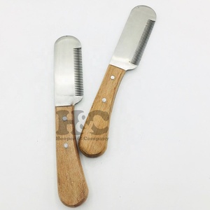 High Quality Stripping Knife Stainless Steel Pet Grooming <b>Scissors</b> and Wood Handle Stripping Brush Set with Sustainable Design - Product Image 3