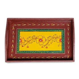 Bandeja de servicio de esmalte blanco personalizada Meena impreso equipo doméstico plato personalizado Natural Plato decorativo Venta caliente - Product Image 6