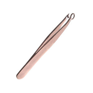 Stainless Steel Nose Hair Tweezers Rose Gold Coated Ring Tip Rounded Pointed <b>Applicator</b> For Beauty - Product Image 2