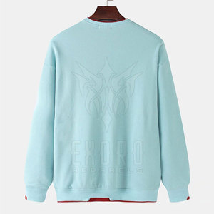 Sweat-shirts à col rond en molleton mélangé coton pour homme, hiver, écologiques, respirants, personnalisables, mode décontractée, motif uni - Product Image 2