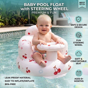 Sofá Inflable Portátil para Bebés con Bomba, Asiento de Piso para Niños de 3 a 36 Meses, Silla de Actividades para Niños y Niñas, Diseño de Cereza - Product Image 3