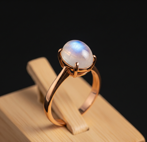 Bague tendance personnalisée de haute qualité en argent 925 dernière conception de pierre de lune cristal plaqué or rose bande tendance pour les fêtes de mariage - Product Image 5