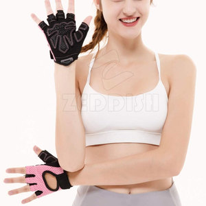 Guantes de levantamiento de pesas de medio dedo con logotipo personalizado para hombre Nuevos guantes de gimnasio de cuero transpirable a precio mayorista - Product Image 5