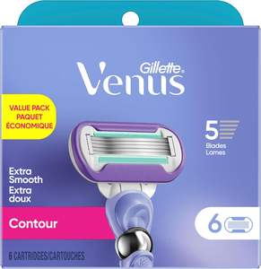 Gillette Venus Extra Smooth Contour, Paquete de 6 Cuchillas de Acero Inoxidable para Mujer, Recambios de Cuatro Hojas - Product Image 2