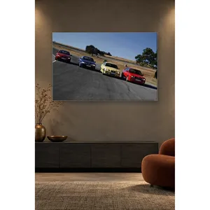 Impresión en lienzo de Fida con diseño de BMW M3 de cuatro colores en diferentes generaciones en una pista de carreras - Product Image 5