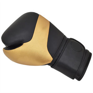 Gants de boxe en cuir véritable et coussinets de mise au point par AMAZING INDUSTRIES, couleur noir doré, bonne vente avec service OEM en gros - Product Image 3