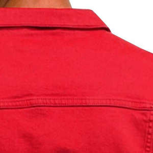 stylish winter denim <b>jean</b> jacket for men wholesale button <b>up</b> casual outwear custom made durable coat with front logo design - Product Image 5