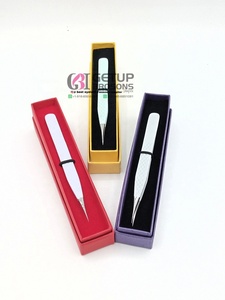 Pince à épiler pour cils de haute qualité, personnalisée, avec revêtement en poudre colorée, en acier inoxydable, pointe lisse, antistatique, longueur 10 mm - Product Image 3
