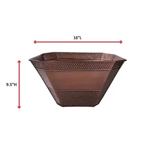 Hielera Hexagonal Grande para Champán, Cubitera Metálica para Cerveza y Vino con Acabado de Latón Vintage Marrón Oscuro para Bares y Discotecas - Product Image 1