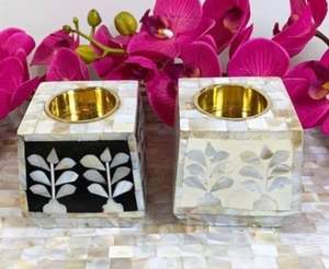 Brûleur bakhoor à l'huile essentielle incrusté de coquillages bougeoir mubakhar pour la décoration intérieure - Product Image 3