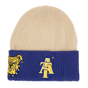 Gorro de invierno NC A & T Aggies para hombres y mujeres, logotipo de Bulldog con estampado Digital personalizado, diseño acanalado de marca A & T con patrón de lazos - Product Image 1