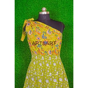 Vestido de Fiesta de Algodón con un Hombro Descubierto y Estampado Floral para Mujer, Elegante, Nuevo Diseño para Clubes y Fiestas de Verano - Product Image 6