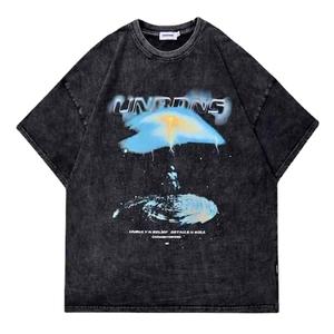 100% T-shirt en coton biologique pour hommes et femmes T-shirt décontracté écologique et durable en pur coton lavé à l'acide pour adolescents T-shirts - Product Image 1