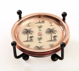 ชุดแผ่นรองแก้ว/แผ่นรองจานลายพิมพ์หรูหราคุณภาพดีเยี่ยม ทำจากทองแดง เป็นมิตรกับสิ่งแวดล้อม เหมาะสำหรับสำนักงาน ร้านกาแฟ งานเลี้ยงอาหารค่ำ งานปาร์ตี้ ใช้ได้ทั้งในบ้านและนอกบ้าน  รับสั่งทำได้ - Product Image 3