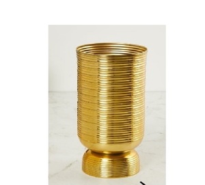 Simple Fancy Gold Metal Flower Vase Wholesale Decorative Home With Black Metal <b>Stand</b> Flowers Decorative Event Metal Flower Vase - Product Image 6
