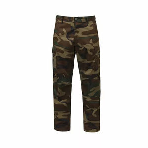 Pantalon cargo décontracté en toile pour homme, taille haute élastique, respirant, coupe droite, motif uni, vente en gros, fourniture OEM - Product Image 2