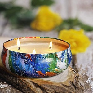 Customized Luxury Round Metal Candle <b>Jar</b> with Lid For Home <b>Decor</b> Wedding Parties Festivals - Product Image 2
