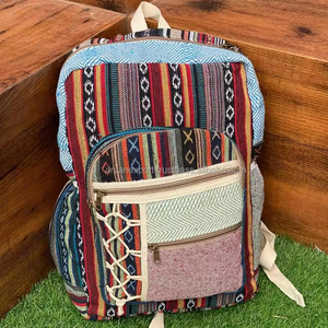 Nouveau design de sacs pour ordinateur portable en chanvre sacs à dos durables nouveauté jute avec coton unisexe multi-usages sacs à dos de voyage - Product Image 4