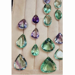17ชิ้นของฟลูออไรต์ธรรมชาติ18มิลลิเมตรถึง30มิลลิเมตรรูปไข่ลูกแพร์สี่เหลี่ยมผืนผ้า Facet 658 CTS Lot Iroc ขายอัญมณีที่มีคุณภาพสูงเรา $256สำหรับทุกคน - Product Image 3