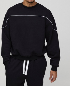 High Quality Low Price Men <b>Tracksuit</b> Sets / Two Piece Black Sweatshirt & Pants <b>Tracksuit</b> Set Men Custom Made in Pakistan - Product Image 3