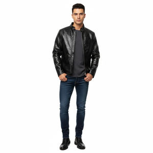 Chaqueta de cuero genuino para hombre, hecha a medida, transpirable, material premium, diseño moderno de alta calidad, unisex. - Product Image 3