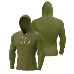 Sweat-shirts de compression pour adultes au design tendance, à manches longues, en tissu respirant polyester/coton et avec poche, pour la saison hivernale - Product Image 1