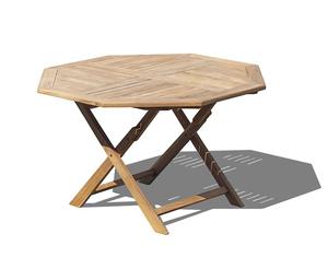 Table de jardin octogonale pliante en teck massif 1,2 m, résistante à l'eau et aux UV, pour utilisation en extérieur dans les restaurants et hôtels, et sur les terrasses. - Product Image 1