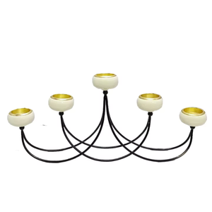 European Style Metal Crystal <b>Glass</b> Five Head Candlestick <b>Holder</b> Handicraft 5 Arms Hot Selling Home Christmas Decoration - Product Image 6